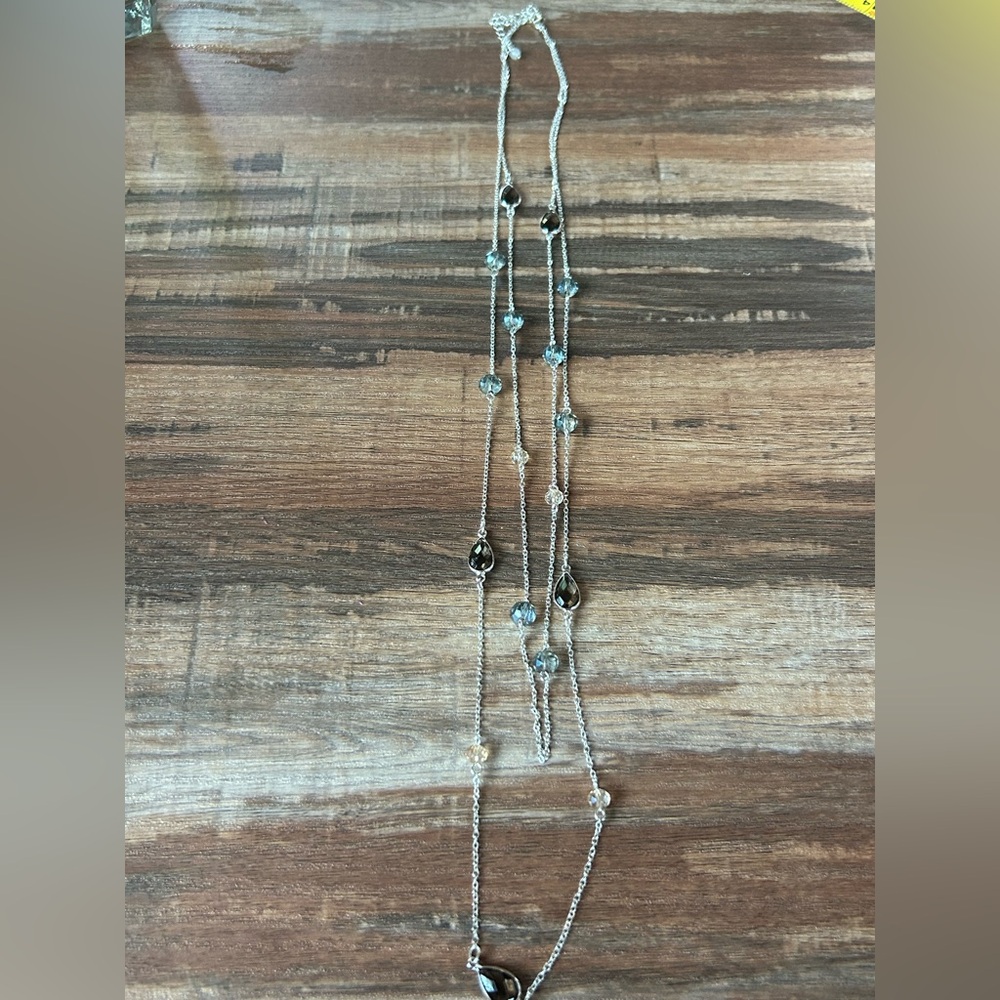 Elegant Silver Necklace with Blue Accents